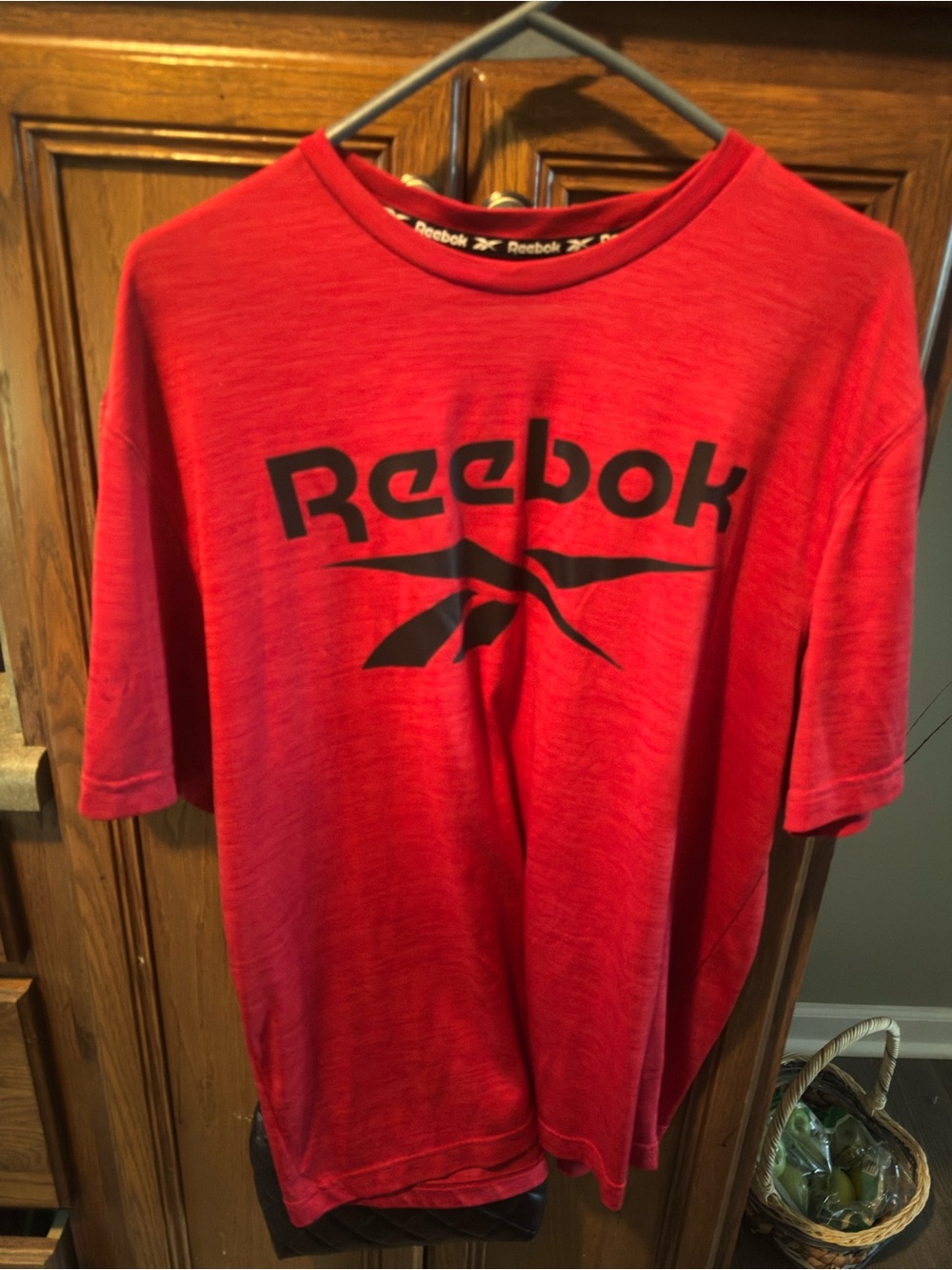 Reebok Red Crewneck Tee with Black Logo